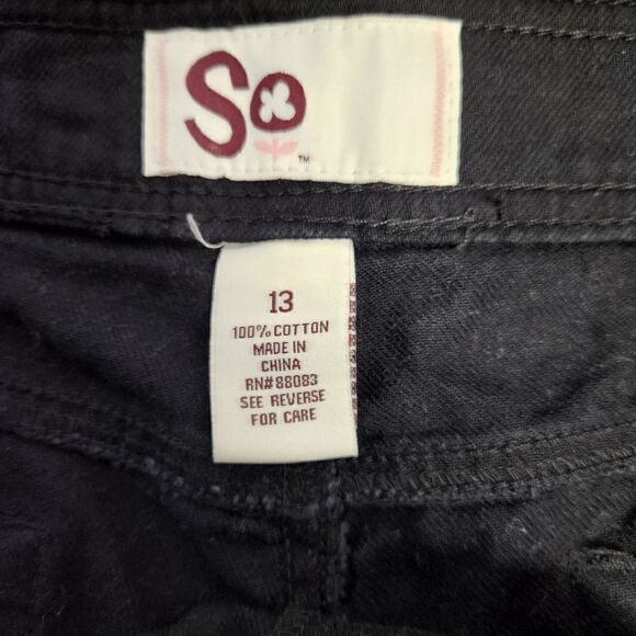 SO black denim shorts size 15. Measures approx 34 waist, 3 inseam and 10 rise. - Picture 3 of 5